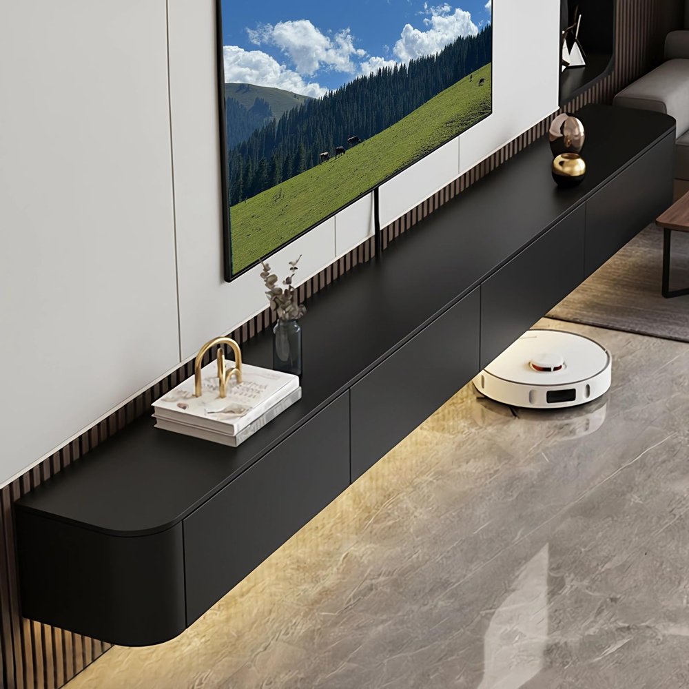 Coubird Black Wall-Mounted TV Cabinet