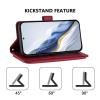 SLWYF Phone Case for Samsung Galaxy J4/J4 2018, 6 Card Slots, Magnetic Wallet Folio Case with Stand and Lanyard, Red view 2