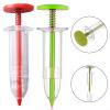 Helilyco 2-Piece Garden Spreader, Manual Hand Dispenser for Vegetable Plants, Small Portable Seed Dispenser, Red/Yellow view 3