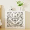 Modern Radiator Cover with Shelf, Slatted Design, 23.6" L x 7.9" W x 23.6" H view 1
