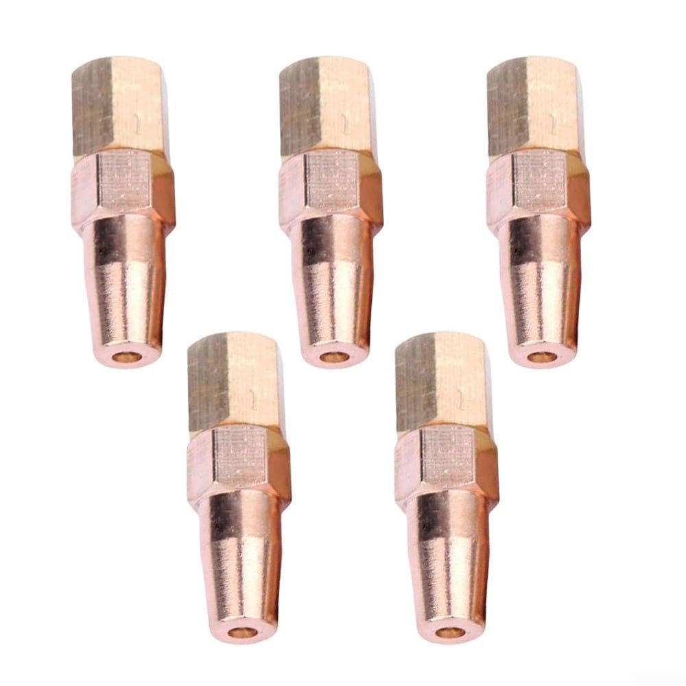 Opatiny Brass Oxy-Propane Welding Nozzles H016 for Torch, 5-Piece Set, 0.9–1.3 mm