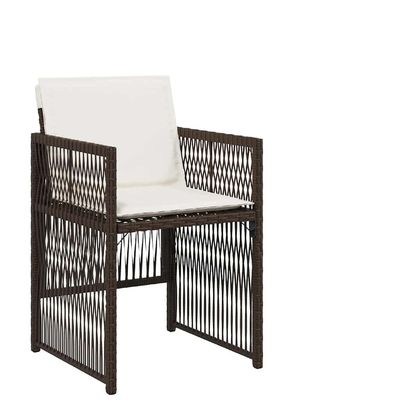 Qnhdfrt 4-Piece Folding Garden Chair Set with Cushions, Brown PE Rattan, 50.5 x 54 x 79 cm
