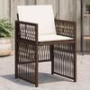 Qnhdfrt 4-Piece Folding Garden Chair Set with Cushions, Brown PE Rattan, 50.5 x 54 x 79 cm view 2