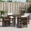 Qnhdfrt 4-Piece Folding Garden Chair Set with Cushions, Brown PE Rattan, 50.5 x 54 x 79 cm view 3