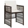 Qnhdfrt 4-Piece Folding Garden Chair Set with Cushions, Brown PE Rattan, 50.5 x 54 x 79 cm view 4