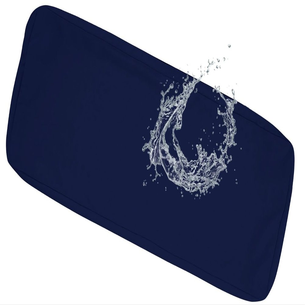 Waterproof Outdoor Sofa Seat Cushion Cover with Zipper, Navy Blue, 90 x 30 x 8 cm