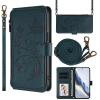 SLWYF iPhone XS Max Wallet Case with 6 Card Slots, Stand and Lanyard - Peacock Green view 1