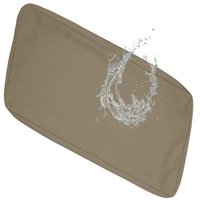 Waterproof Outdoor Sofa Seat Cushion Cover with Zipper, Khaki, 150 x 45 x 8 cm