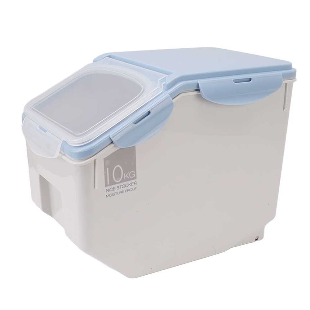 AMONIDA Airtight Rice Storage Container, Blue, 10 kg