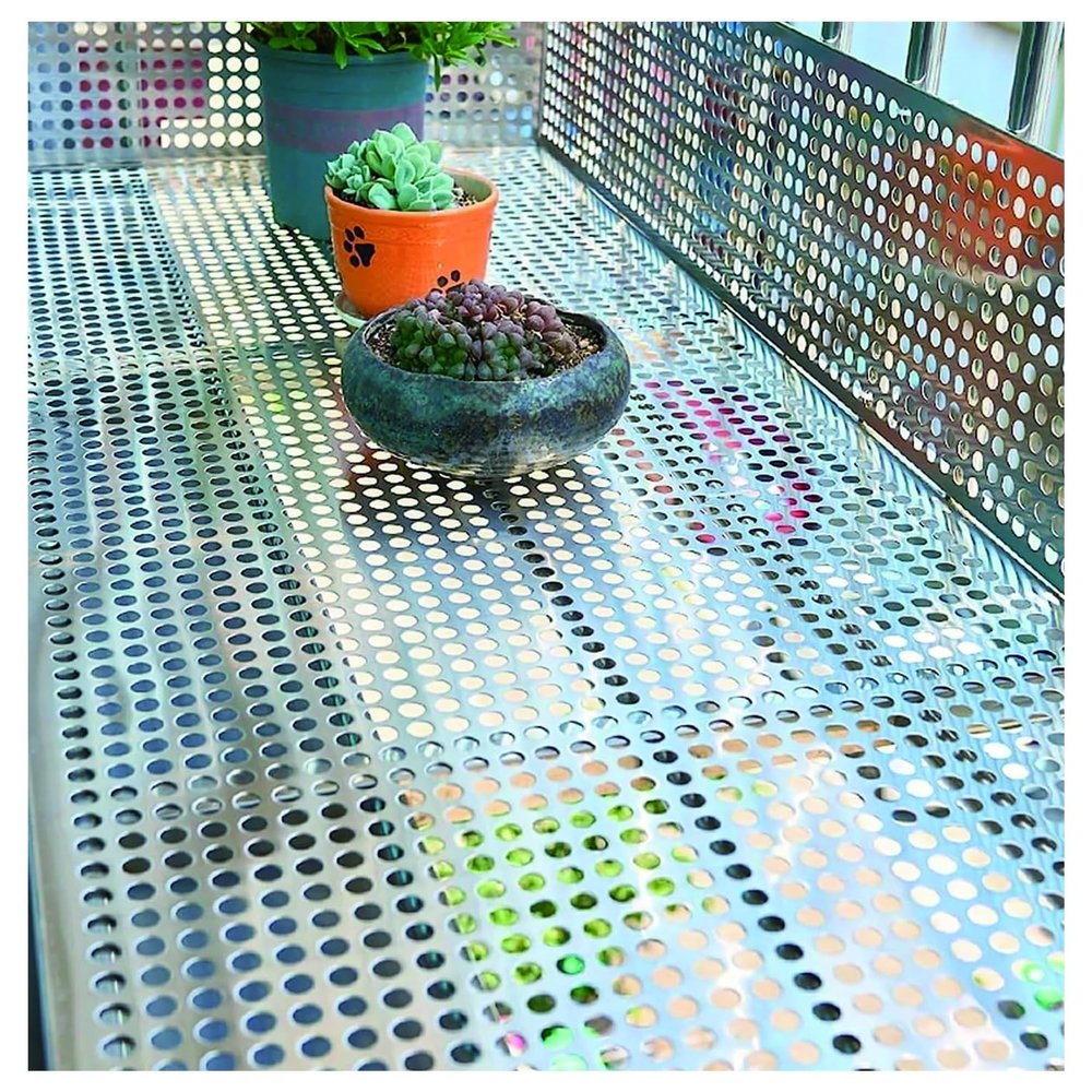 304 Stainless Steel Perforated Sheet, Durable Metal Panel for Home, Garden Fences, Ventilation and Protection, Easy to Cut (35 x 250 cm)
