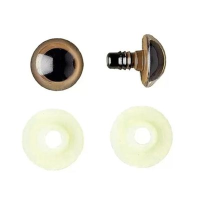 CREATIV DISCOUNT Safety Eyes for Handmade Stuffed Animals, 2 Pieces (Brown, 8 mm)