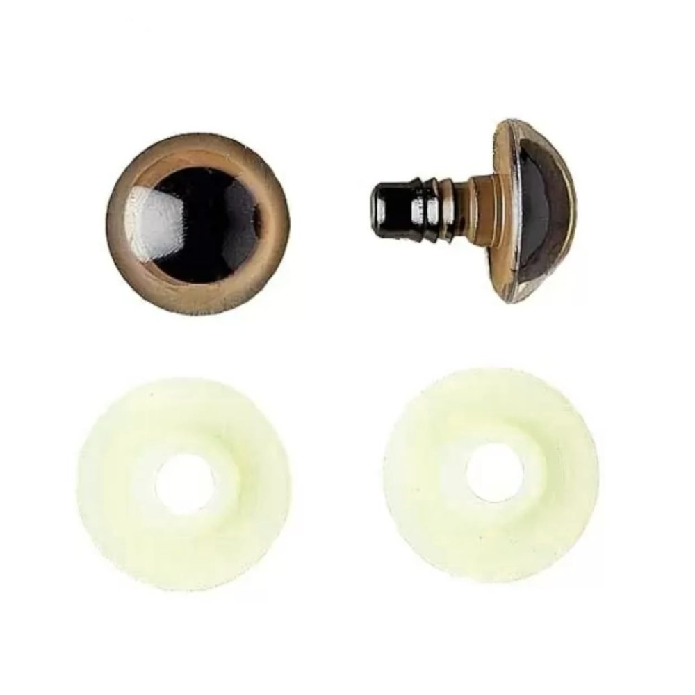 CREATIV DISCOUNT Safety Eyes for Handmade Stuffed Animals, 2 Pieces (Brown, 8 mm)