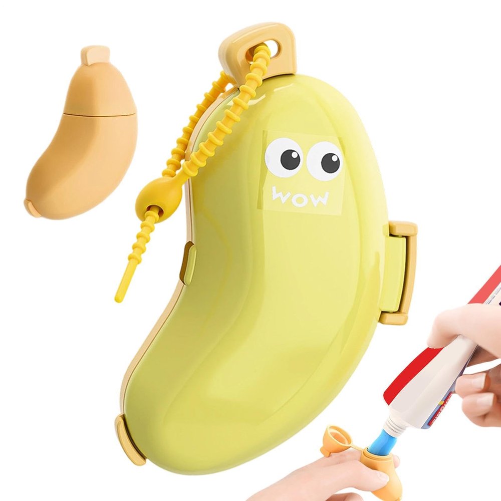 Banana Toothbrush Cover with Toothpaste Dispenser