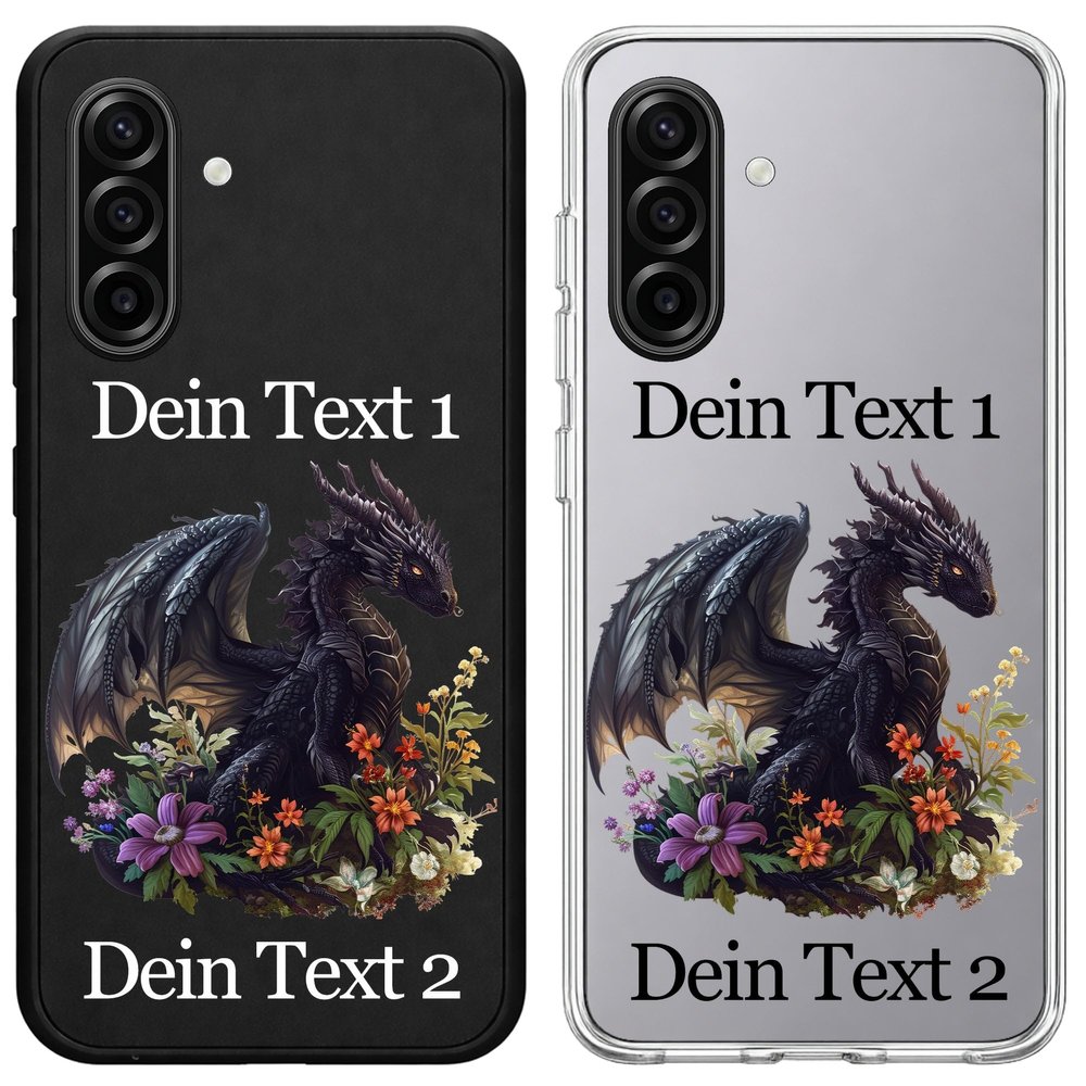 CoverHeld Phone Case for Samsung Galaxy A14 5G, Design 3 Dragon Black, Personalized Silicone Case