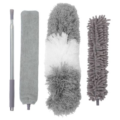 Microfiber Duster Set with Telescopic Pole and Swivel Head