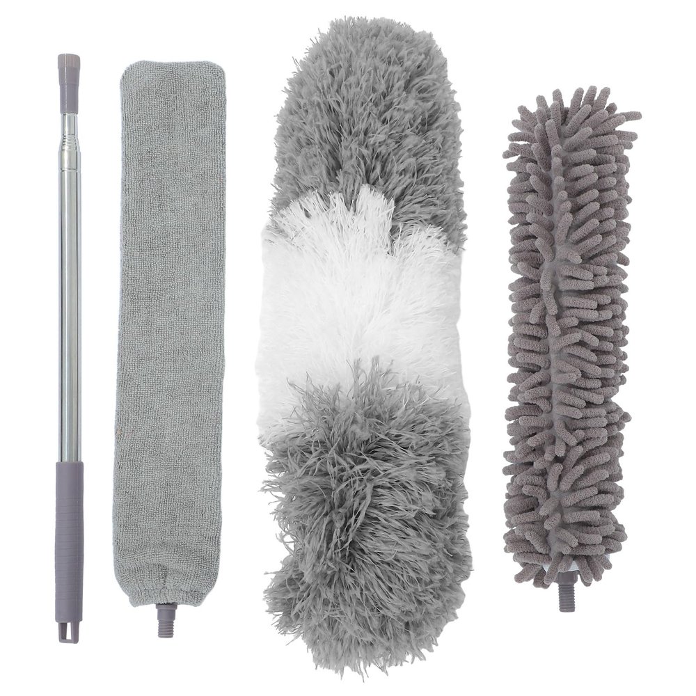 Microfiber Duster Set with Telescopic Pole and Swivel Head