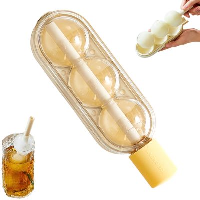 Hockey Puck Ice Cube Tray with Straw