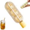 Hockey Puck Ice Cube Tray with Straw view 1