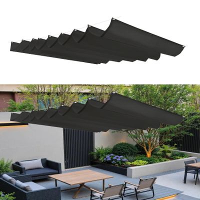 Retractable Sun Shade Sail 70 x 550 cm, UV Protection, Tear-Resistant, Waterproof, Winter-Ready, Black