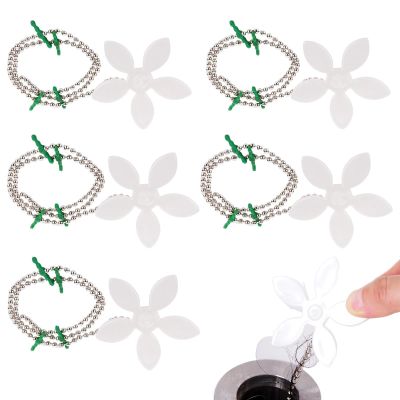 Drain Hair Catcher, 5-Piece 40 cm Flower Chain Set
