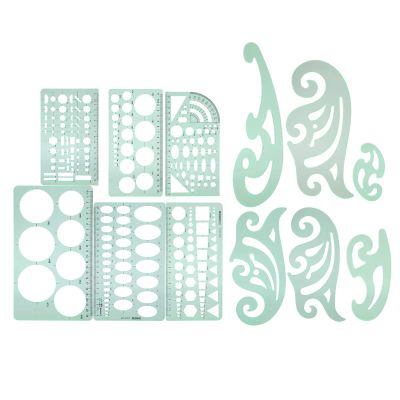 Dilwe 12-Piece Geometric Drawing Stencil Set