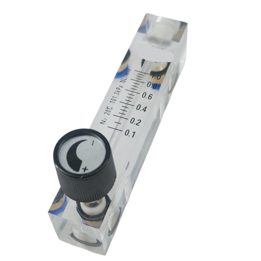 LZM-6T N2 Nitrogen Flow Meter Rotameter with Valve, 6 mm Tube, 0.1 MPa, 0.15–1.5 L/min
