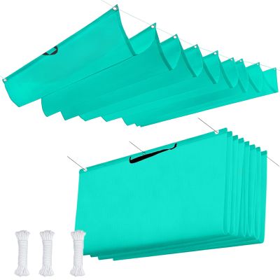Custom 1.7 x 1.8 m Retractable Wave Shade Sail, Sky Blue