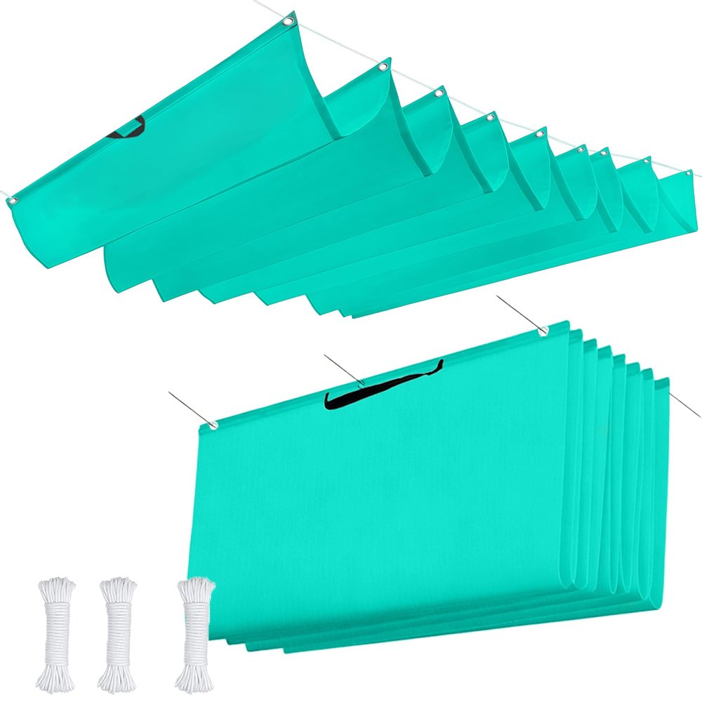 Custom 1.7 x 1.8 m Retractable Wave Shade Sail, Sky Blue