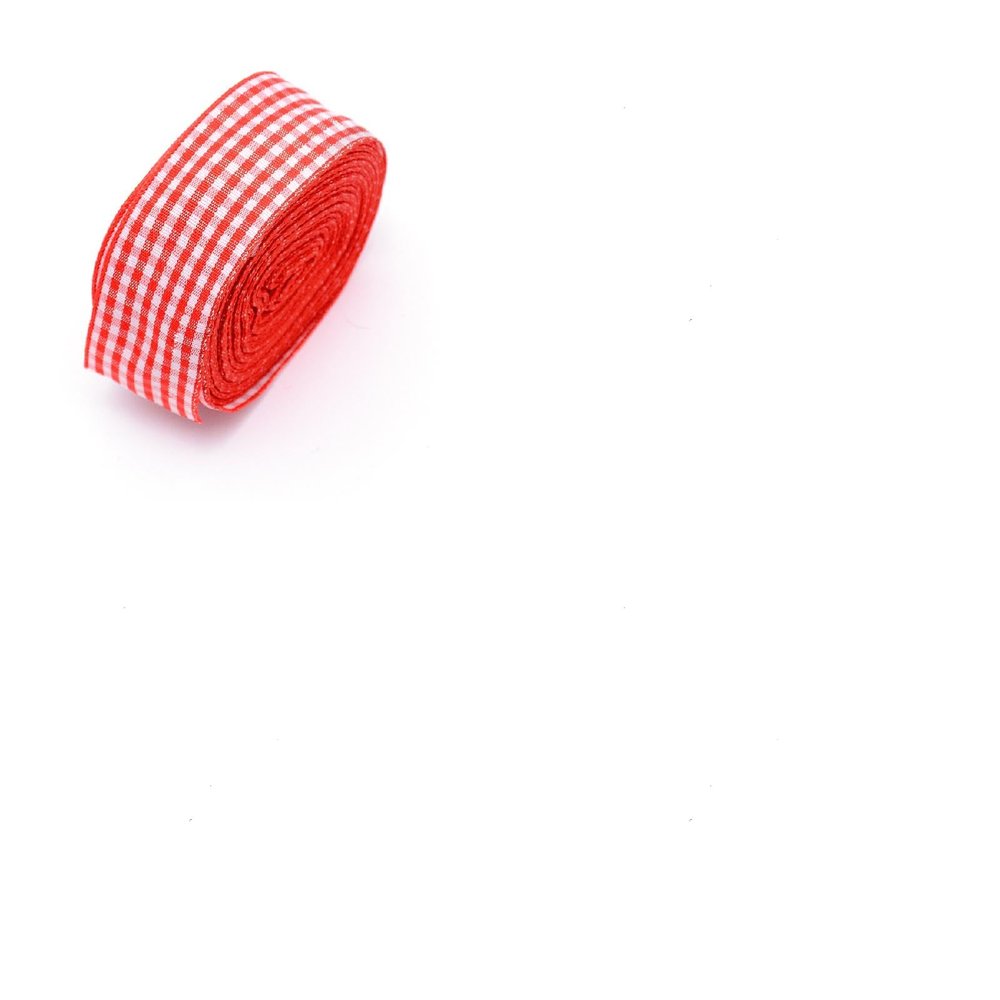GORGECRAFT 2 Rolls 25mm Red Vichy Check Ribbon 10m