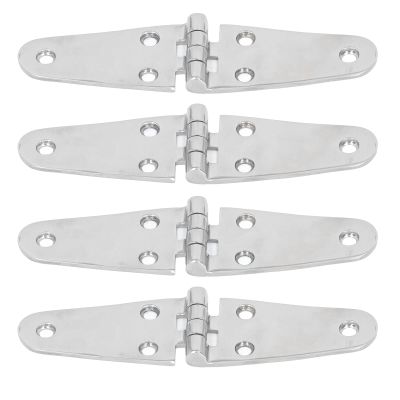 ChuyTrading 4-Pc 316 Stainless Steel Door Hinges, Marine-Grade, Saltwater-Resistant, 6-Hole, Mirror-Finish
