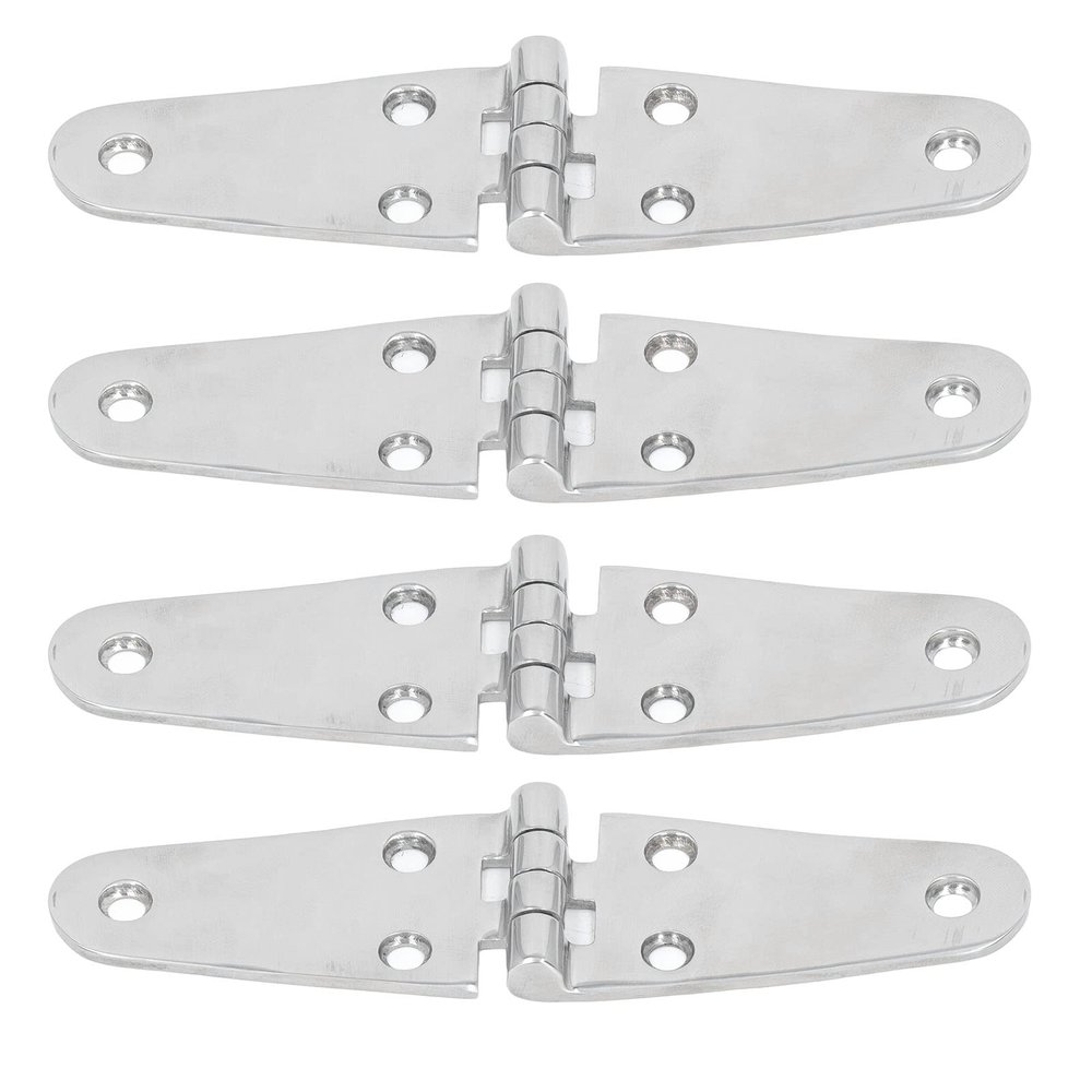 ChuyTrading 4-Pc 316 Stainless Steel Door Hinges, Marine-Grade, Saltwater-Resistant, 6-Hole, Mirror-Finish