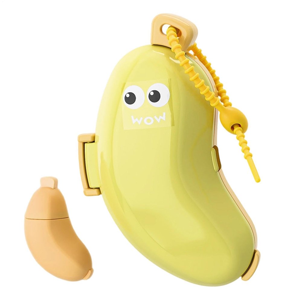 Banana-Shaped Toothbrush Holder with Built-in Toothpaste Dispenser