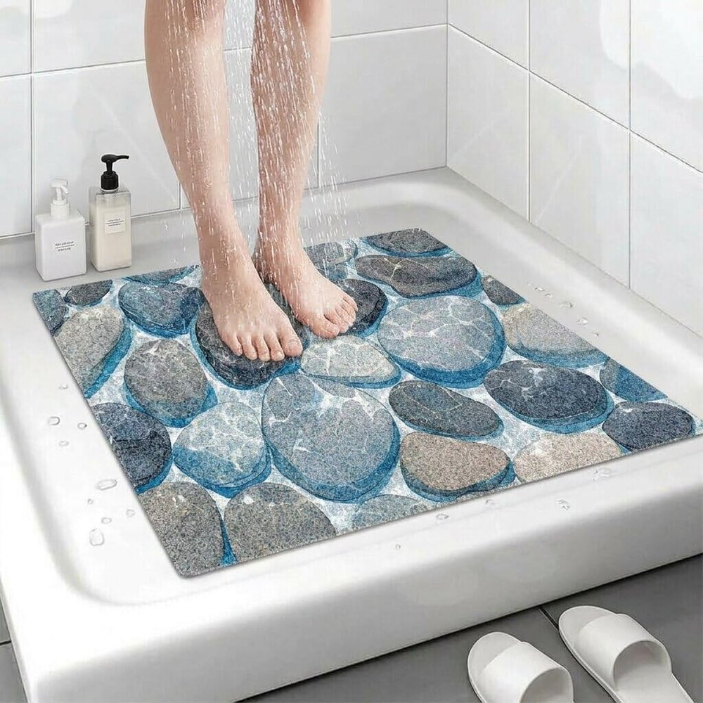 IPLZYY Non-Slip Shower Mat, Soft PVC, Quick-Drain