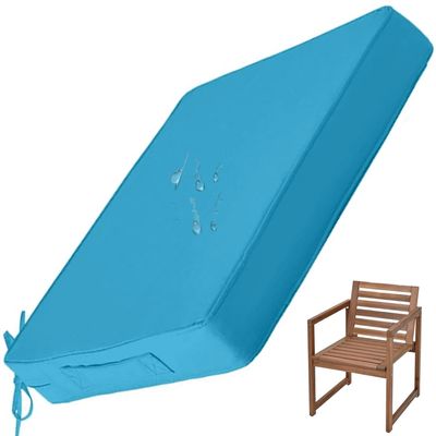 Hoowarm Waterproof Outdoor Seat Cushion, 40 x 40 / 45 x 45 / 50 x 50 cm, Removable Washable Cover, High-Density Foam (I, 47 x 41 x 10 cm)
