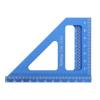 Bewinner 3D Multi-Angle Measuring Ruler, 45°/90° Aluminum Alloy Square for Woodworking, Blue view 4
