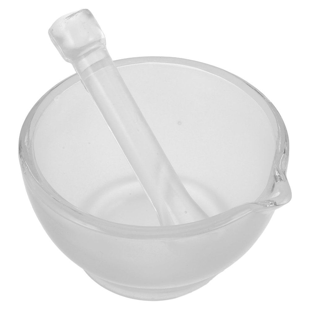 Operitacx Glass Mortar and Pestle Set for Lab and Kitchen