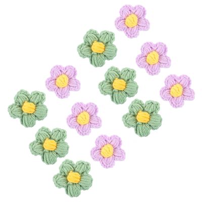 CALLARON 12-Piece Crochet Wool Flower Brooches and Hairpins
