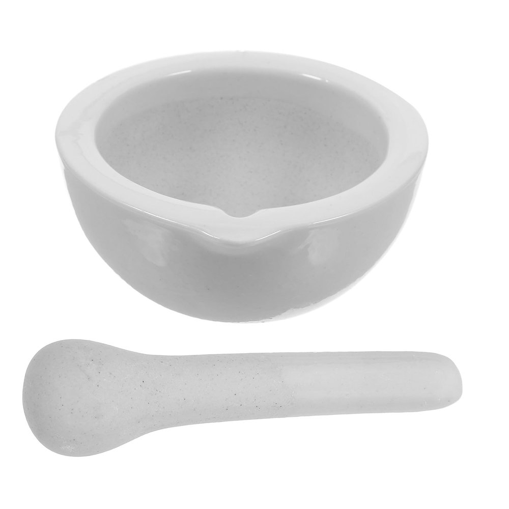 TOMETURE Heat-Resistant Ceramic Mortar and Pestle Set for Laboratory and Classroom Use