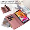 Belzsxy Wallet Flip Case for Samsung Galaxy A15, PU Leather, 15 Card Slots, Zipper Pocket, Magnetic Closure, Stand Function, Pink view 4