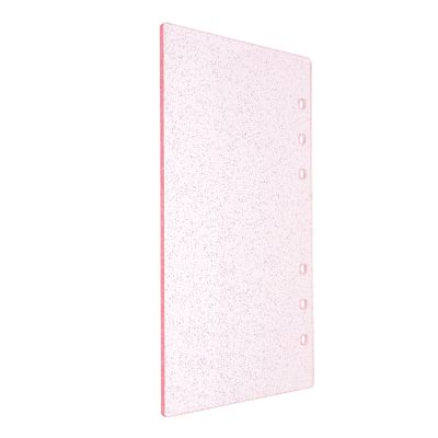 GALPADA A6 Pink Semi-Transparent Acrylic 6-Hole Binder Cover