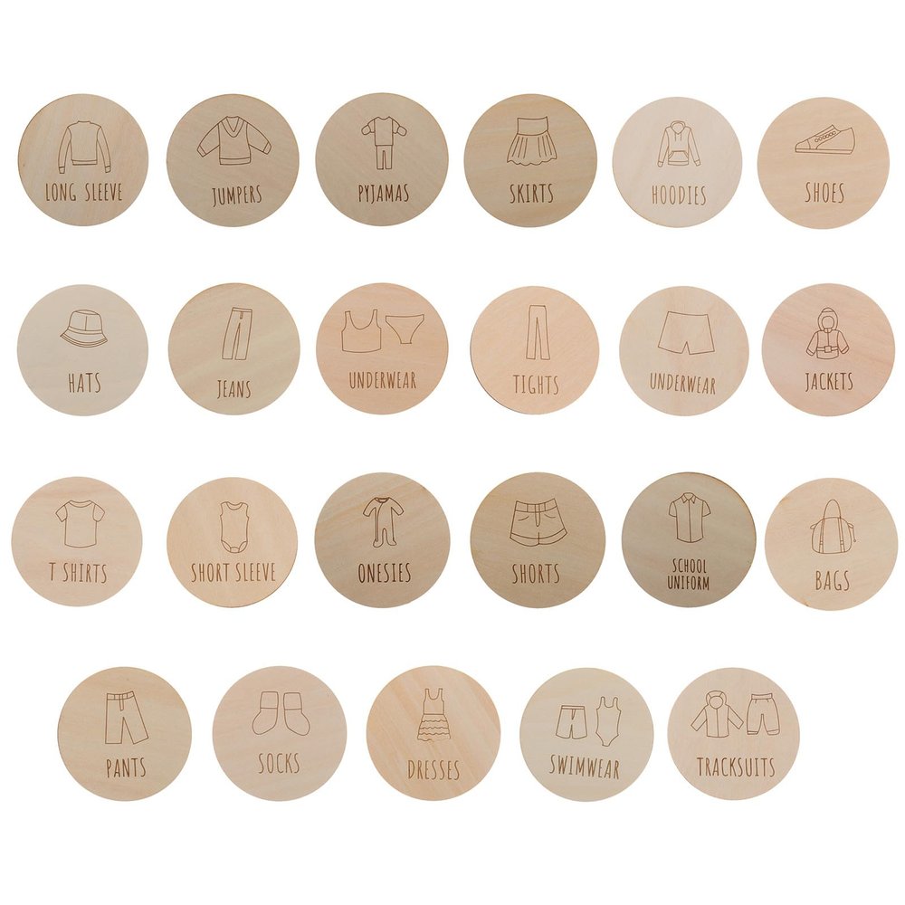 ibasenice 23-Piece Wooden Clothing Dividers for Kids’ Clothing