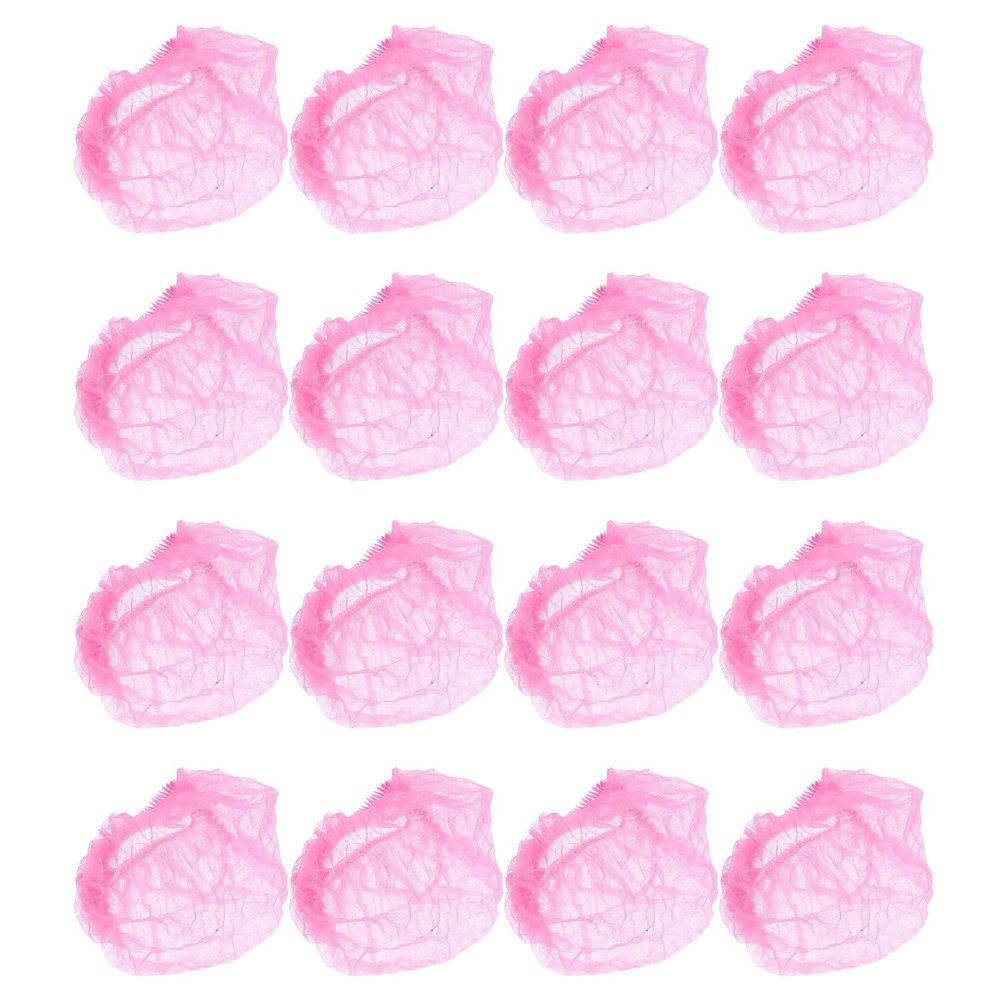 TOVINANNA 100-Pack Disposable Pink Nonwoven Hair Nets
