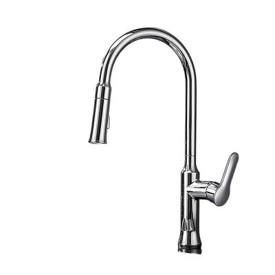 ZXLIHS Polished Copper Water-Saving Filter, Swivel Chrome Pull-Out Kitchen Faucet