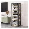 Height-Adjustable High-Fidelity Audio Rack with Casters view 1