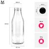 SUPERBUTELKI.PL 5-Pack 500 ml Glass Bottles for Juice, Water, Milk, and Liqueur view 3