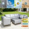DSRDRFG Garden Table Cover 140 x 65 x 35 cm (L x W x H), Waterproof Silver Furniture Cover view 3