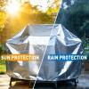 DSRDRFG Garden Table Cover 140 x 65 x 35 cm (L x W x H), Waterproof Silver Furniture Cover view 4