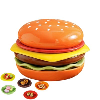 Stackable Burger Plate Set, 6-Piece