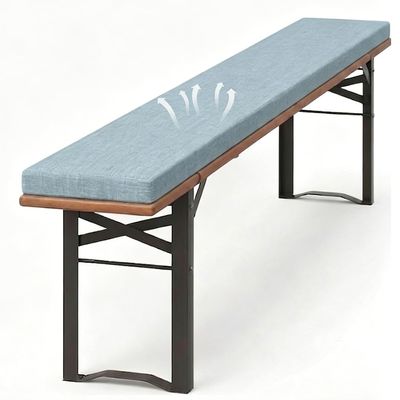 Padded Beer Bench Cushion with Cover, 200 x 23 x 4 cm, Sky Blue