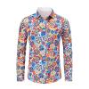 Men's 70s Hippie Shirt, Colorful Long-Sleeve Disco Party Shirt view 1